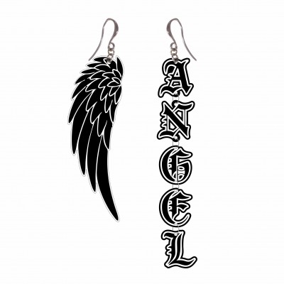 Серьги - Ангел+крыло крючок
