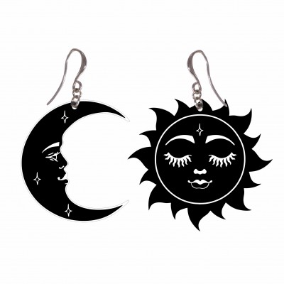 Серьги - Солнце и Луна крючок