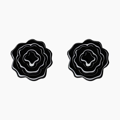 Серьги - Черный цветок