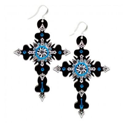Серьги - Кресты / Cross of baroque, earrings, Pt