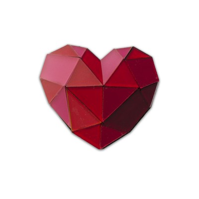 Брошь - Полигональное сердце
