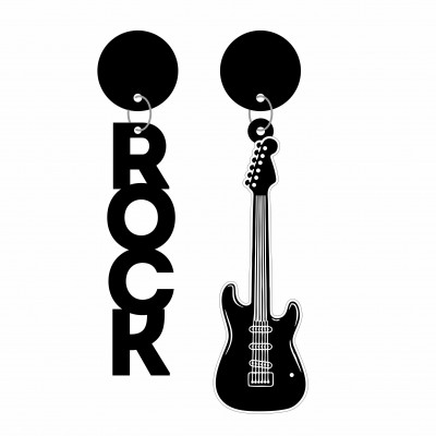Серьги - Рок+гитара гвоздик