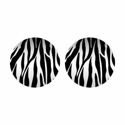 Серьги - Круг мини зебра